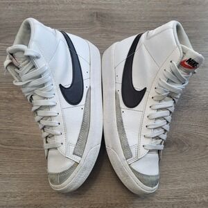 Nike Blazer Mid 77 White Black Grey Suede High Top Kids Sneakers Size 5 Youth